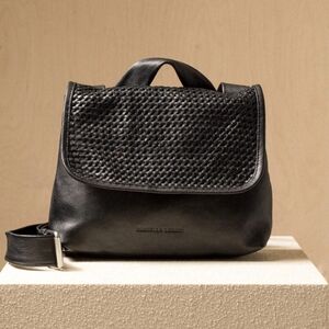 Daniella Lehavi Alba Leather Messenger Crossbody Bag Black